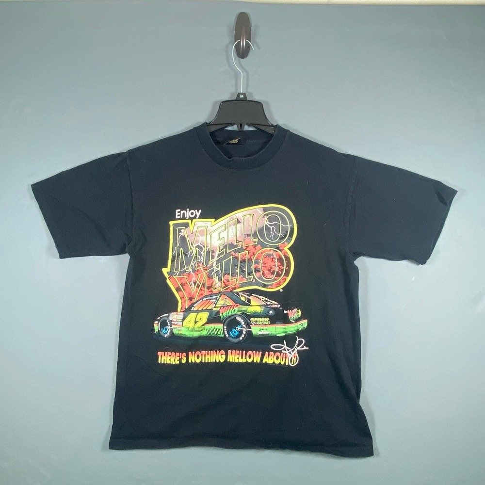 VINTAGE RARE NASCAR KYLE PETTY MELLOW YELLOW T-Shirt Men's Single Switch